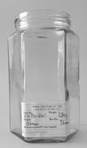 750ml hexagon glass jar